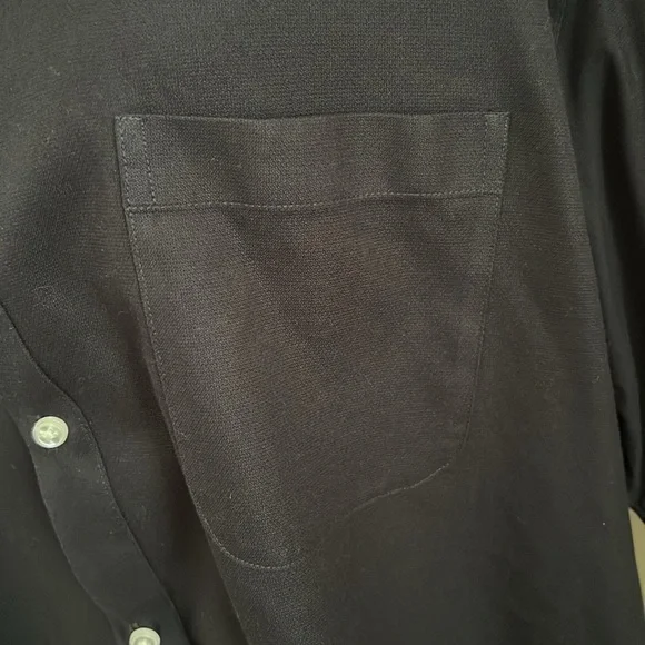 Roundtree & Yorke Black Casual Button Down Men Shirt - Picture 7 of 12